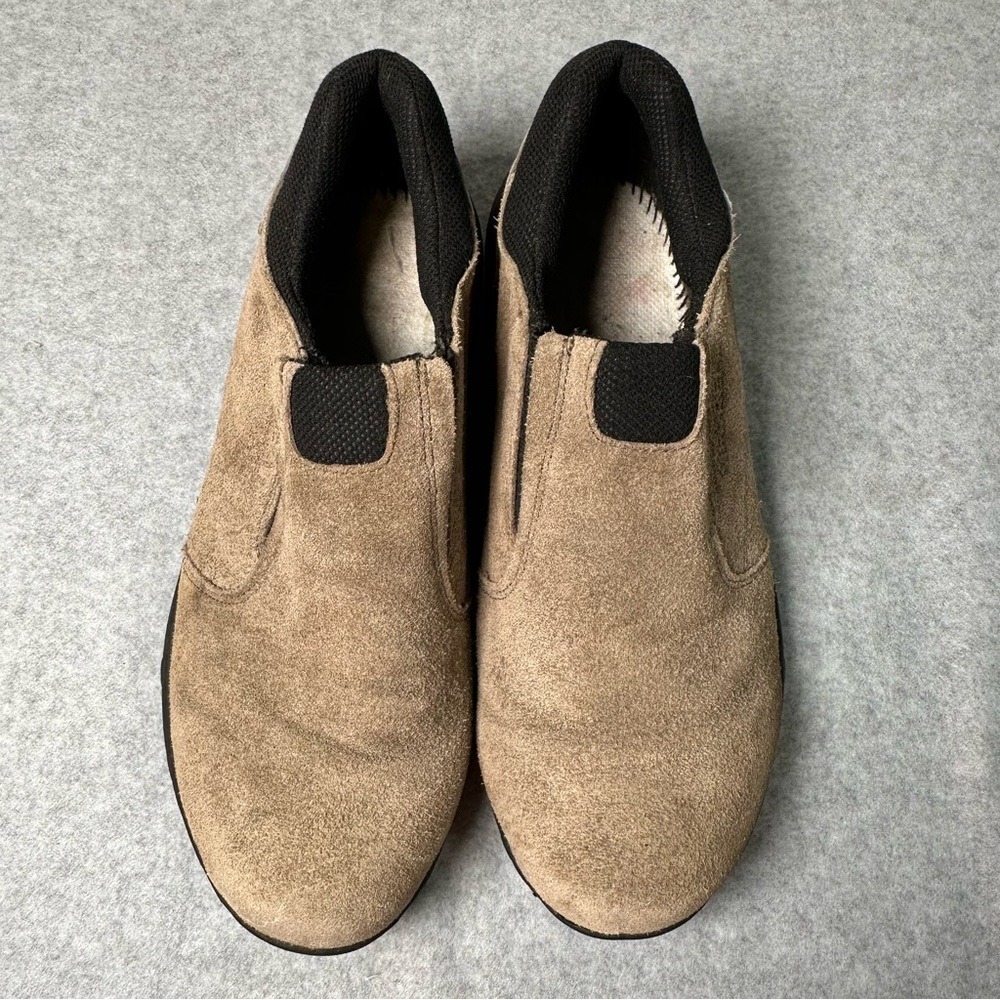 Merrell Jungle Moc Mens Taupe Suede Slip On Hiking Shoes Loafers Missing Insoles - Picture 2 of 9